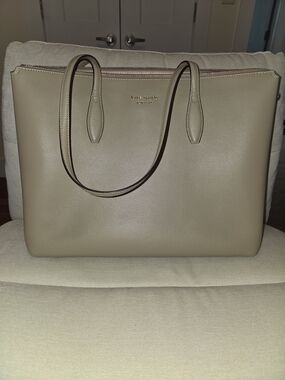 kate spade Taupe Leather Tote Bag